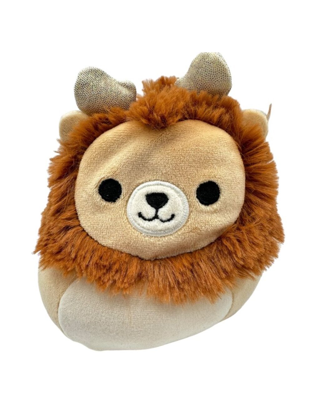 Squishmallows Plush Francis The Lion Brown Tan Small w Headband Reindeer Horns